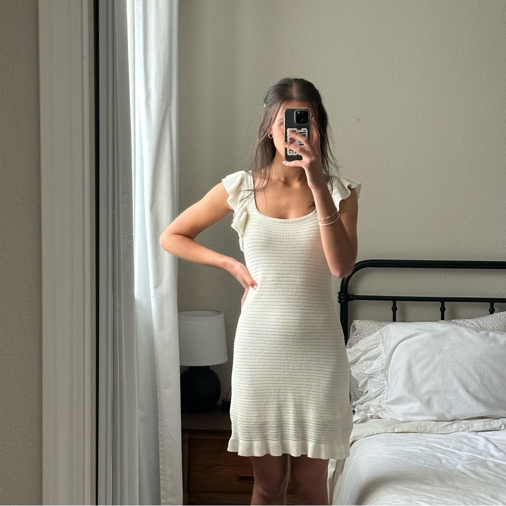 Anthropologie knit dress cream size small